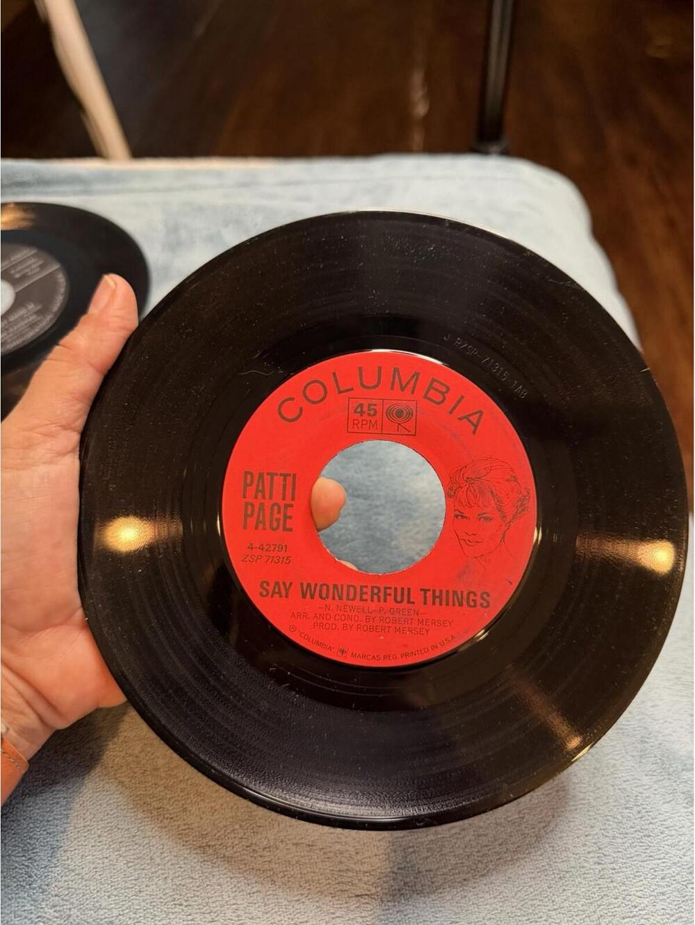 Patti Page I Knew I Would See Him Again Say Wonderful Things 45 RPM Columbia Rec